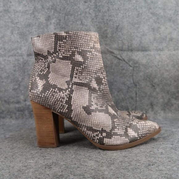 Carlos Santana Shoes Womens 8.5 Booties Fashion Block Heel Snake Print Point Toe - Picture 2 of 13